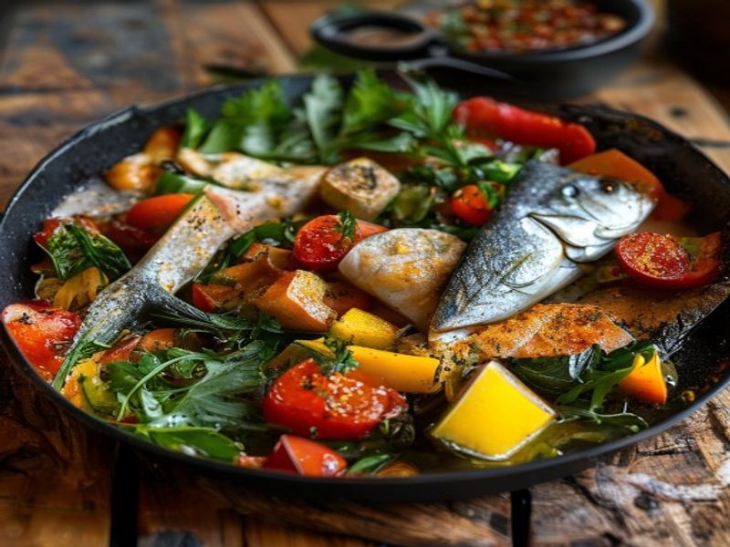 Fischpfanne mit Gemüse