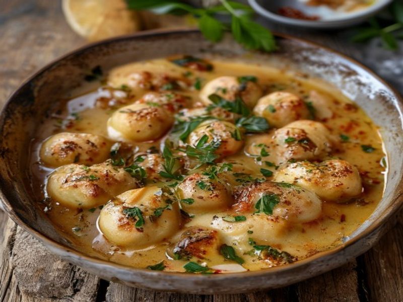 Hechtnockerl in Weißweinsauce
