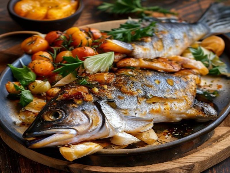 Gebratener Hering mit Zwiebeln